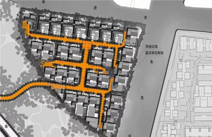 王字型路網(wǎng)造分解人流，保證入口私密性