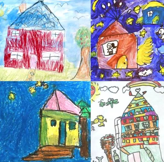 幼兒畫(huà)作——對(duì)房子的認(rèn)知